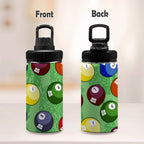 Pool Balls - Kids Water Bottle with Chug Lid (12 oz) Kids Water Bottle with Chug Lid Games Printed Offshore