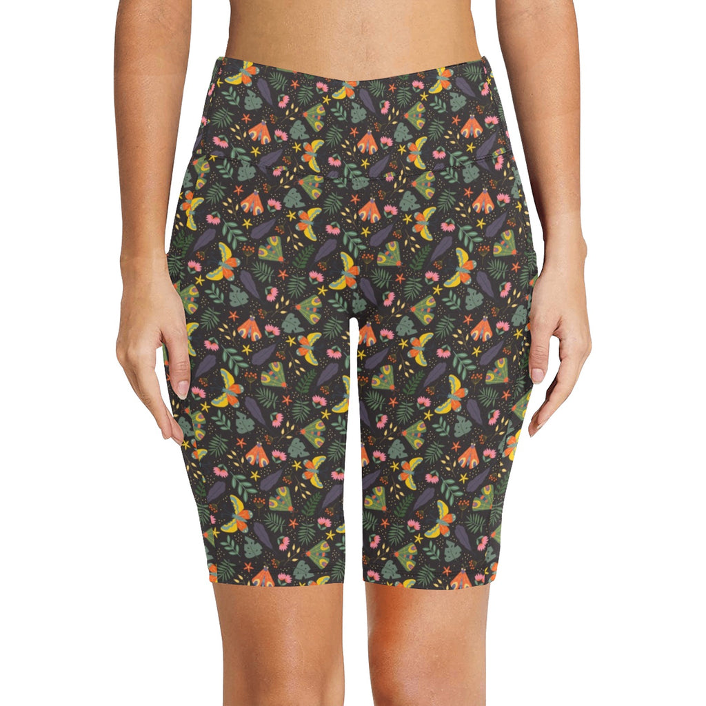 Dark Butterfly Women's Bike Shorts With Side Pockets