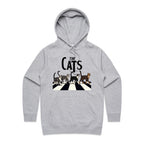 The Cats, Fab Four Crossing The Road - Womens Hoodie Grey Marle Womens Hoodie animal Music Printed In Australia