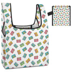 Colourful Cassette Tapes On White Foldable Shopping Bag