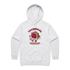 Retro TV, Technical Difficulties - Womens Hoodie White Marle Womens Hoodie Printed In Australia Retro Tech