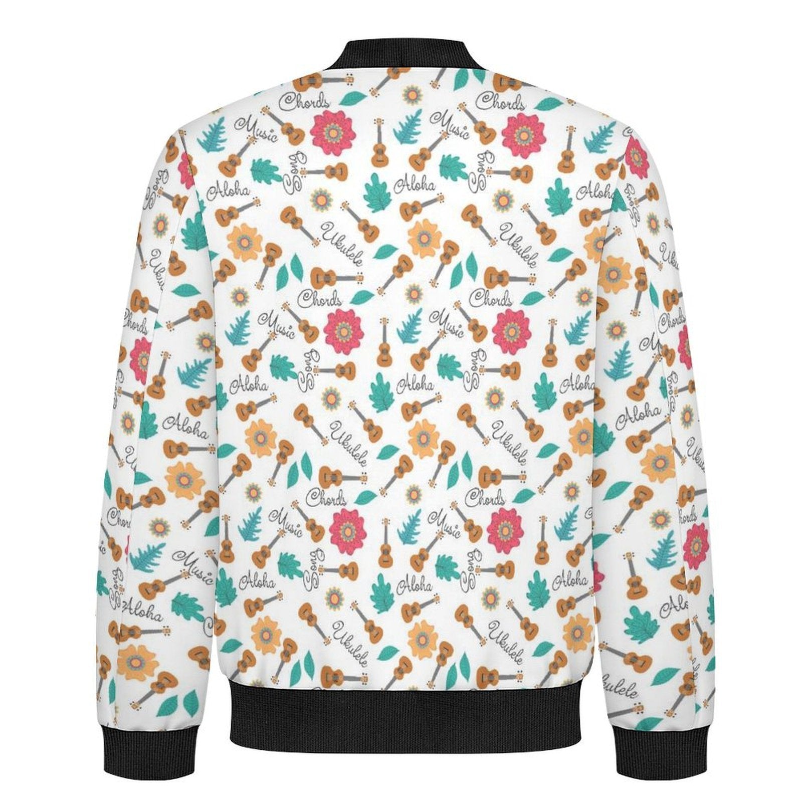 Ukulele Men's Casual Zip‑Up Bomber Jacket