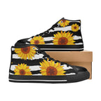 Sunflower Stripes - Women's High Top Canvas Shoes