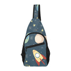 Rocket and Planets In Space - Chest Bag