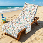 Travel And Explore Beach Chair Towel Cover with Side Pockets