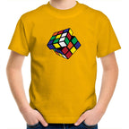 Cube - Kids Youth T-Shirt Gold Kids Youth T-shirt Games Printed In Australia