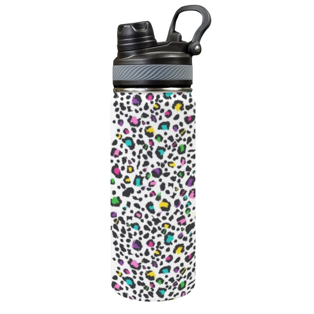 Animal Print In Colour - Insulated Water Bottle with Dual-Use Lid (18oz) One Size Insulated Water Bottle with Dual-Use Lid (18oz) animal Printed Offshore