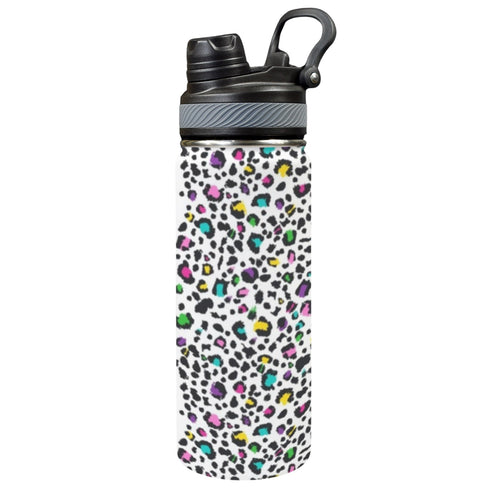 Animal Print In Colour - Insulated Water Bottle with Dual-Use Lid (18oz) One Size Insulated Water Bottle with Dual-Use Lid (18oz) animal Printed Offshore