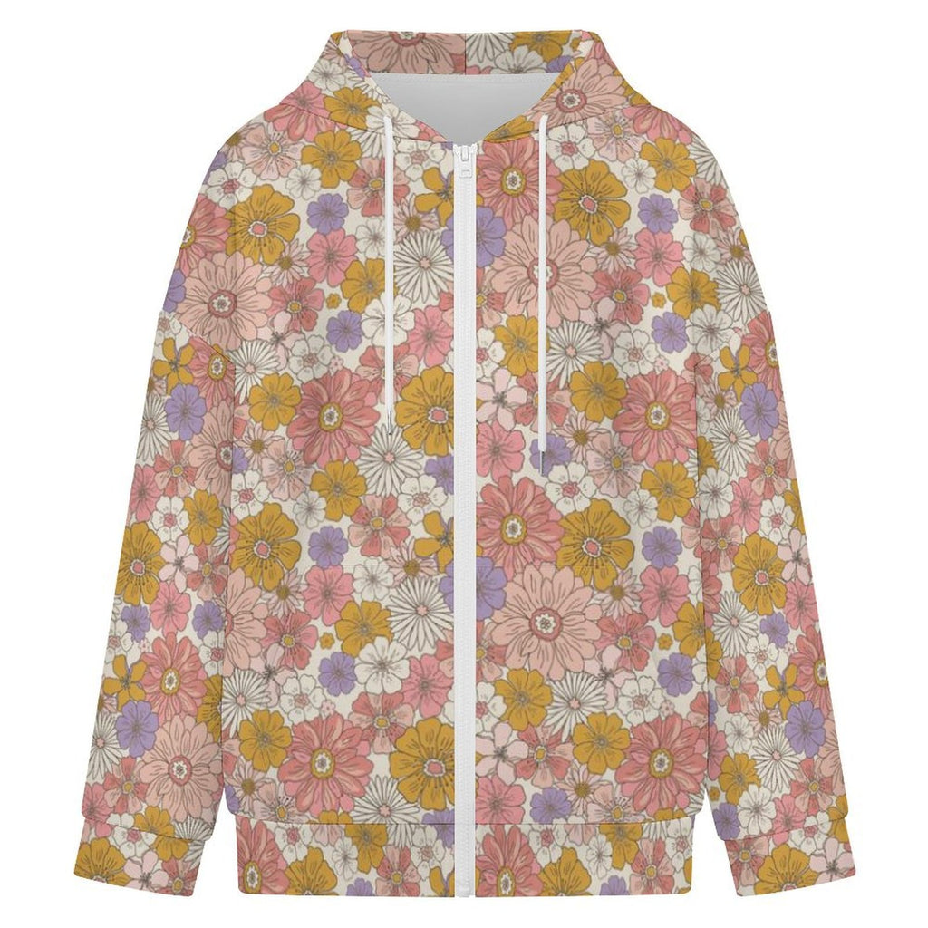 Faded Floral Women's Full-Zip Hoodie