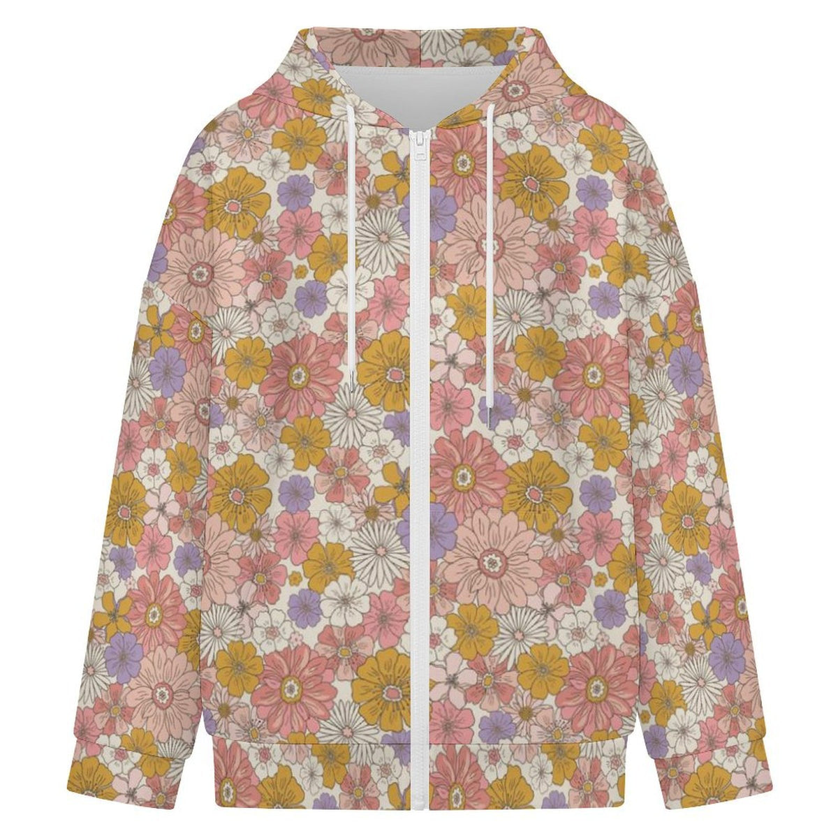 Faded Floral Women's Full-Zip Hoodie