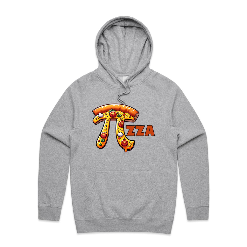 Pi Pizza - Supply Hood Grey Marle Mens Hoodie Food Maths Printed In Australia