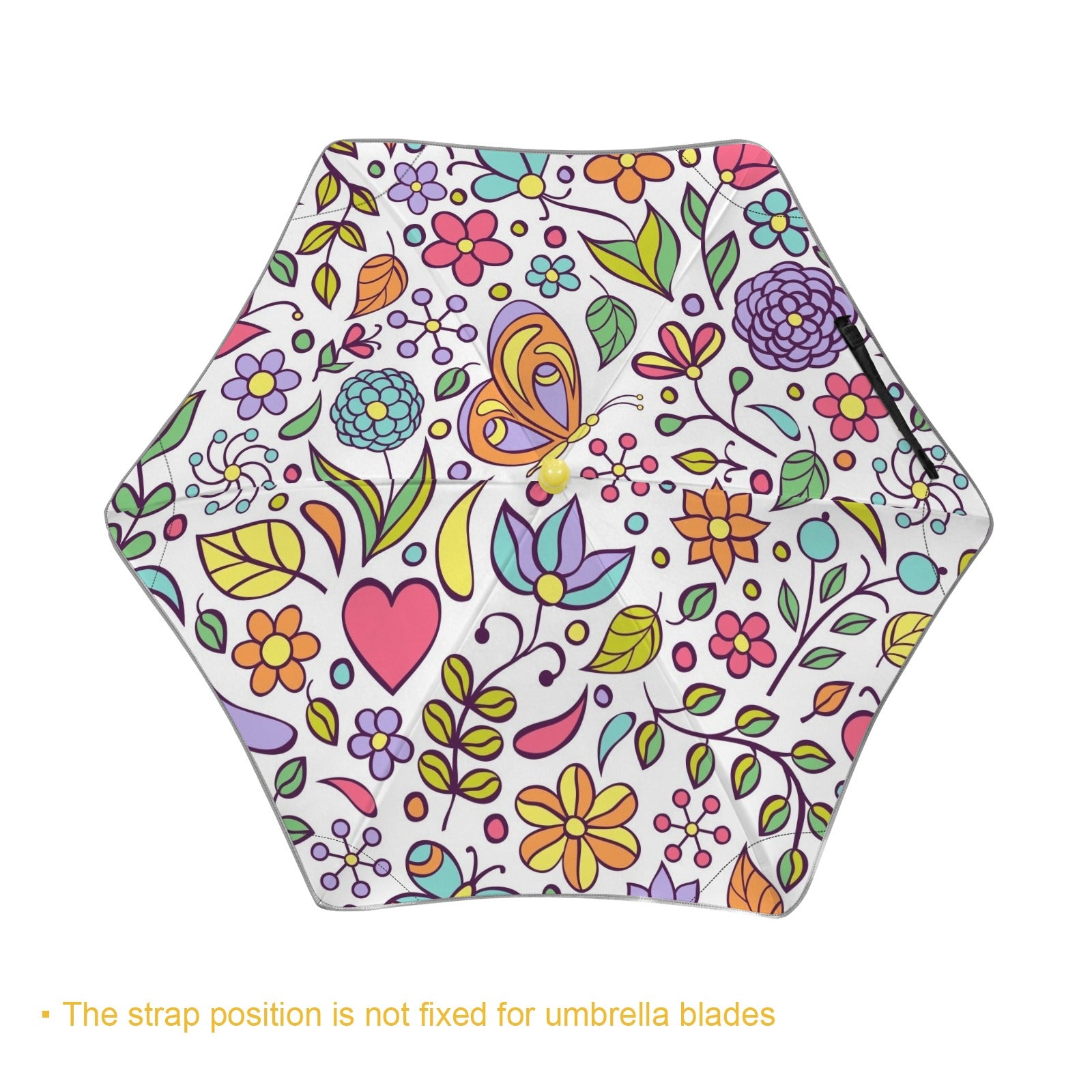 Hippie Butterfly And Flowers Kids Safe Round Corner Umbrella Kids Safe Round Corner Umbrella animal Printed Offshore