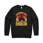 Drummer Dad, Like A Regular Dad But Cooler AS Colour Stencil Crew Sweatshirt Unisex Black Sweatshirt Dad Music Printed In Australia