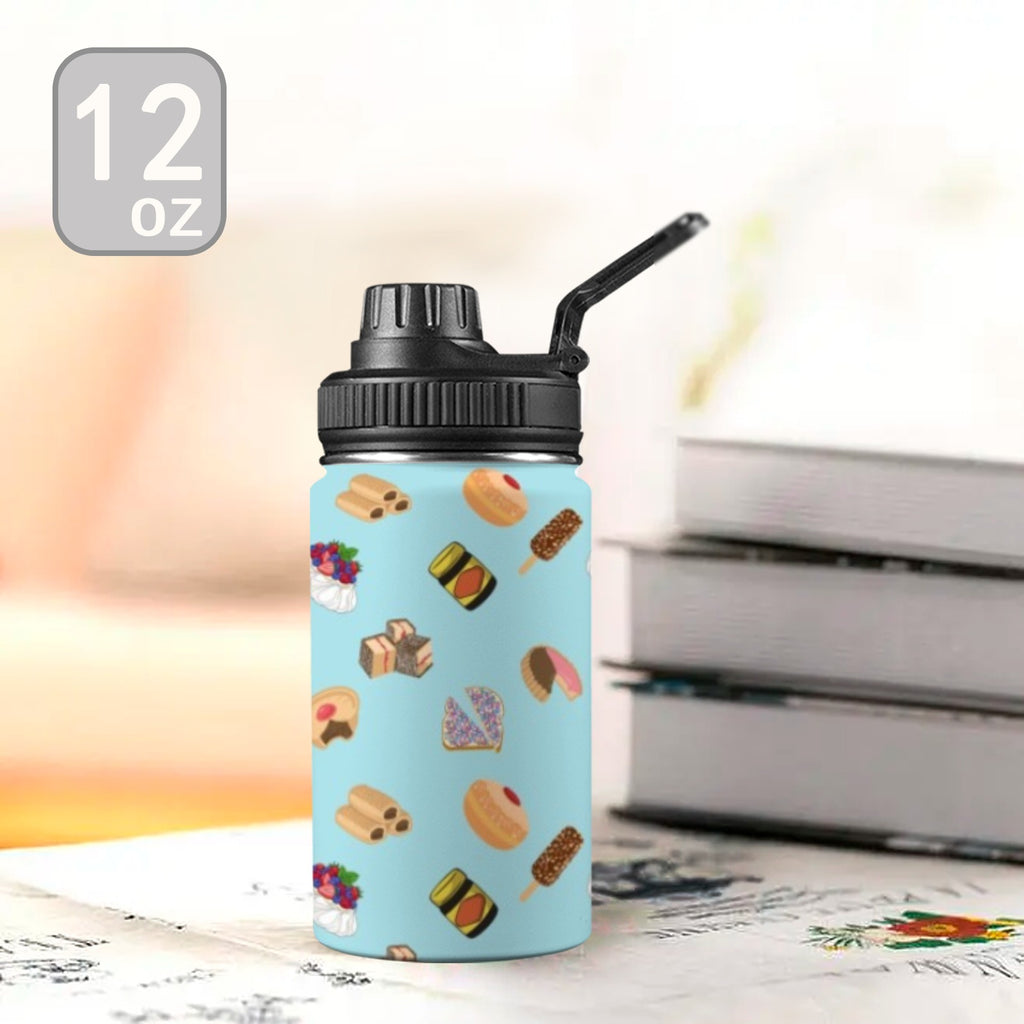 Classic Aussie Food Icons Kids Water Bottle with Chug Lid (12 oz) Kids Water Bottle with Chug Lid Australia Food Printed Offshore