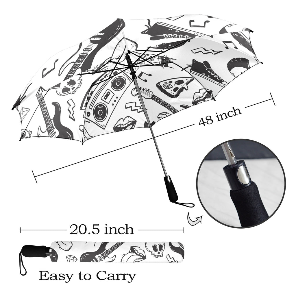 Rock Music - Semi-Automatic Foldable Umbrella (Model U12) Semi-Automatic Foldable Umbrella (U12)