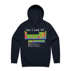Periodic Table, Can I Lick It Mens Hoodie Navy Printed In Australia Science