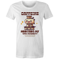 Caffeine Maintains My Sunny Personality - Womens T-shirt White Womens T-shirt Coffee Printed In Australia