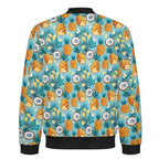Pineapple Coconut Men's Casual Zip‑Up Bomber Jacket
