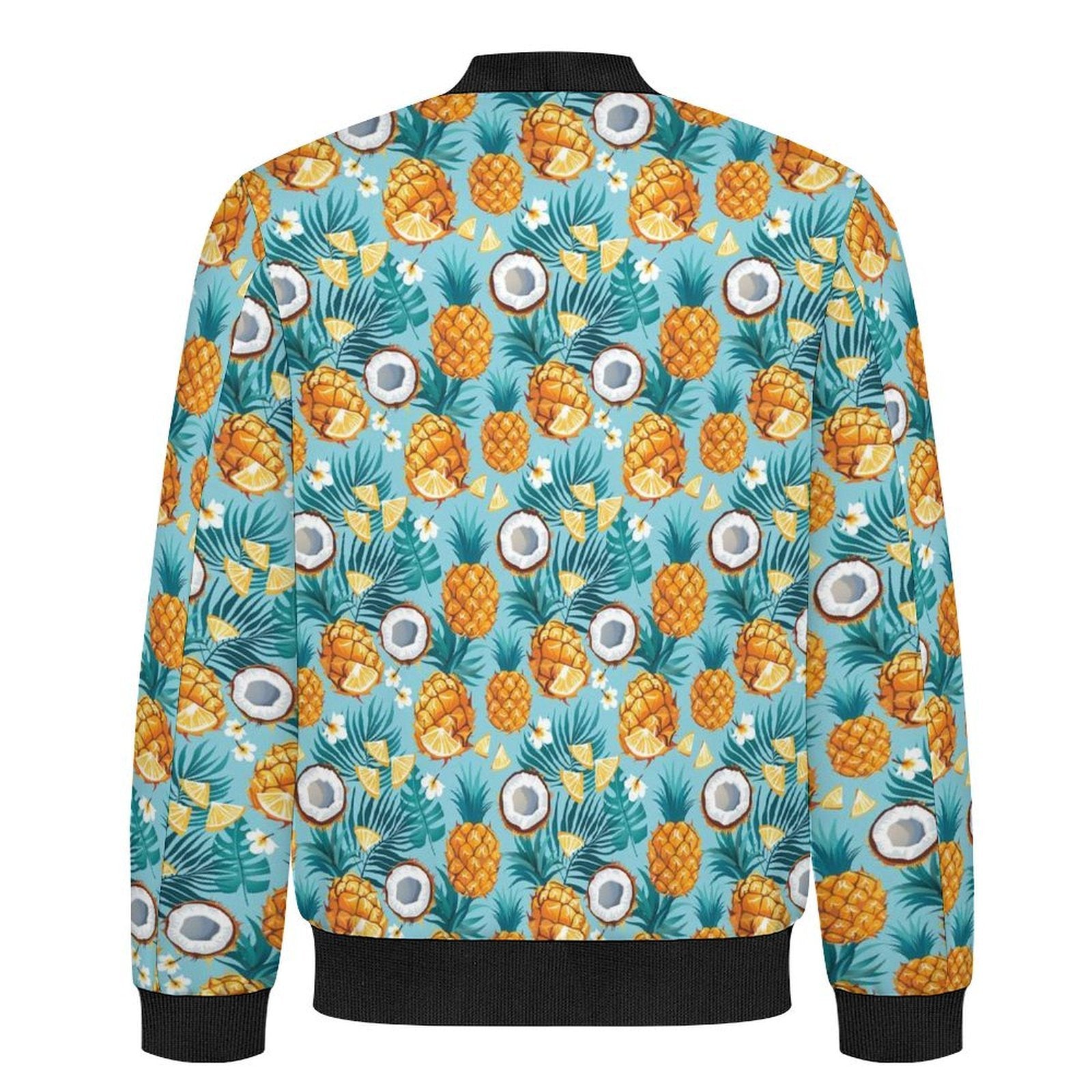 Pineapple Coconut Men's Casual Zip‑Up Bomber Jacket
