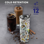 Travel Montage - 20oz Tall Skinny Tumbler with Lid and Straw