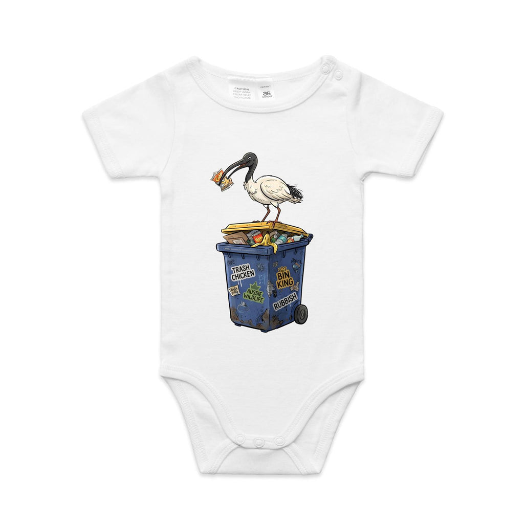Bin Chicken Australian Ibis AS Colour Baby Bodysuit