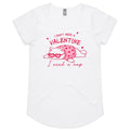 I Don't Need A Valentine I Need A Nap, Cat Women's AS Colour Scoop Neck T-Shirt White Womens Scoop Neck T-shirt animal Love Printed In Australia
