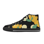 Yellow Flowers And Dots - Women's High Top Canvas Shoes US12 Womens Classic High Top Shoes Printed Offshore
