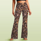 Coffee Beans High Waist Crossover Tummy Control Flare Leggings 5XL High Waist Flare Leggings Coffee Printed Offshore