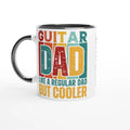 Personalised Guitar Dad White 11oz Ceramic Mug with Color Inside Ceramic Black Personalised 11oz Mug Dad Globally Fulfilled Music