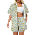 Delicate Frangipani Women's Windbreaker Short Set 2XL Women's Windbreaker Short Set Plants Printed Offshore