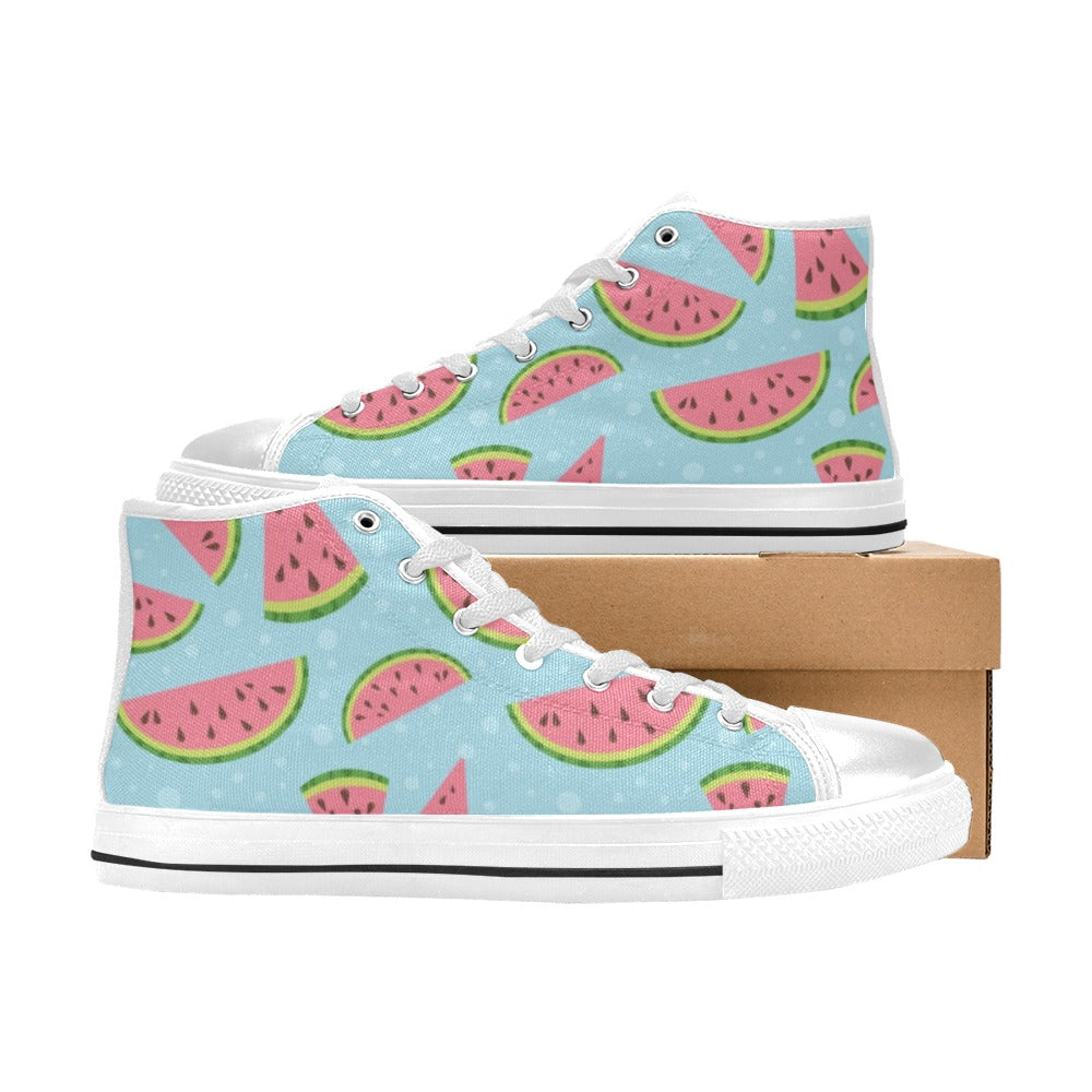 Pink Watermelon Kids High Top Canvas Shoes