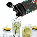 Astronaut Dinosaurs - Insulated Water Bottle with Dual-Use Lid (18oz) Insulated Water Bottle with Dual-Use Lid (18oz) animal Printed Offshore Space