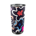 Floral In The Abstract 20oz Mobile Tumbler with Lid (Black Lock) One Size 20oz Travel Mug Plants Printed Offshore