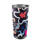 Floral In The Abstract - 20oz Mobile Tumbler with Lid (Black Lock)