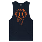 Forever Anxious Mens Men's AS Colour Drop Arm Tank Top Navy Drop Arm Tank Top Printed In Australia