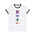 Maths Symbols - Women's Ringer Tee White Black