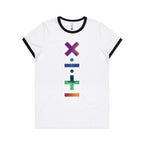 Maths Symbols - Women's Ringer Tee White Black