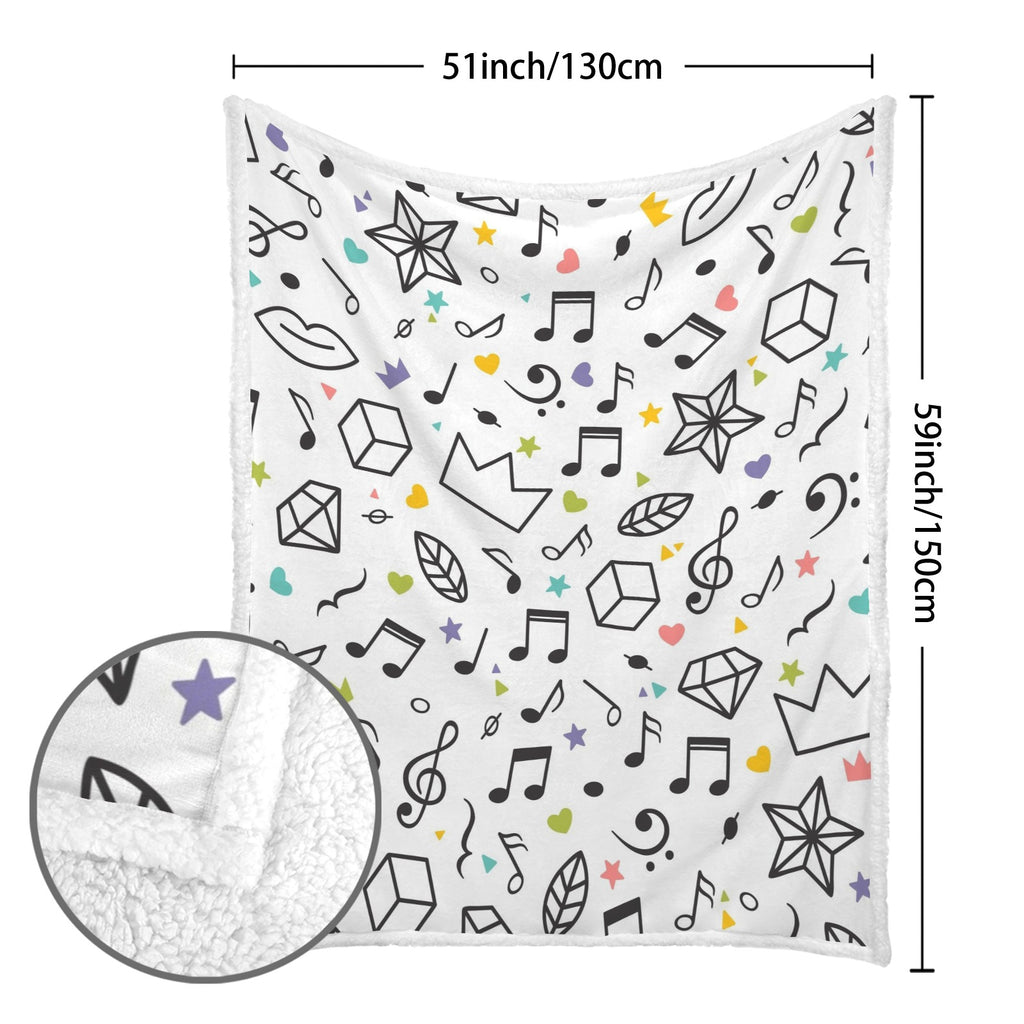 Music Time - Double-Layer Fleece Blanket 51"x59"