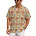 Vintage Retro Floral Men's Crinkle Hawaiian Shirt