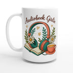 Audiobook Girlie - White 15oz Ceramic Mug Default Title 15oz Mug Globally Fulfilled Reading