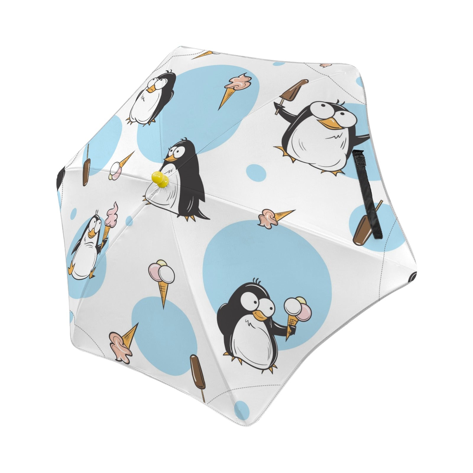 Penguins With Ice-Creams Kids Safe Round Corner Umbrella One Size Kids Safe Round Corner Umbrella animal Printed Offshore