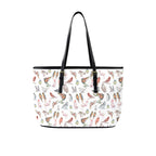 Birds Of A Feather PU Leather Tote Bag Large One Size Leather Tote Bag-Large animal Birds Printed Offshore