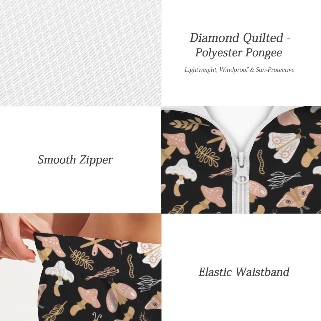 Magic Moth Women's Windbreaker Short Set Women's Windbreaker Short Set animal Printed Offshore
