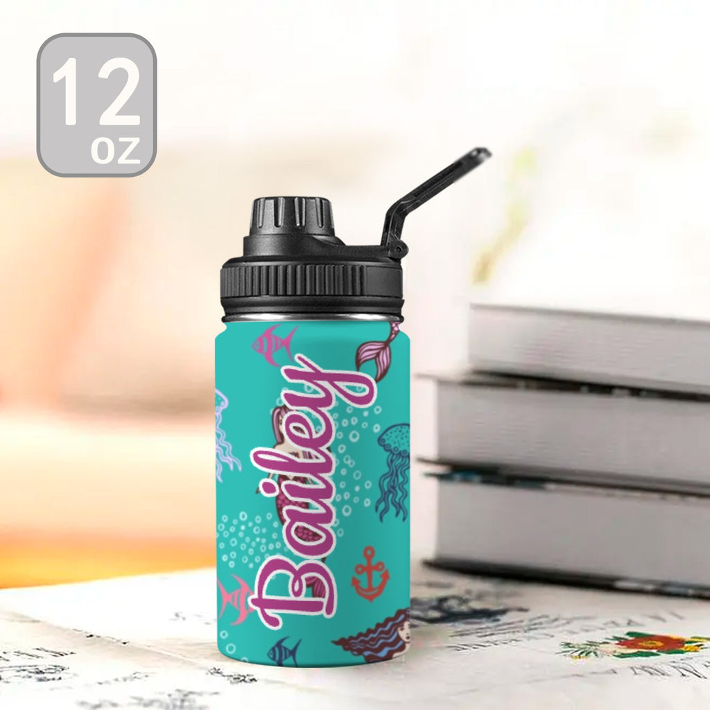 Personalised - Mermaids - Kids Stainless Steel Water Bottle