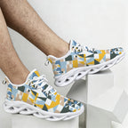 Blue Geometric Men's Twisted Sole Sneakers