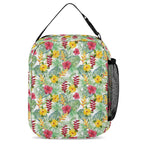 Tropical Flowers On White Backpack, Lunch Bag & Pencil Case Set