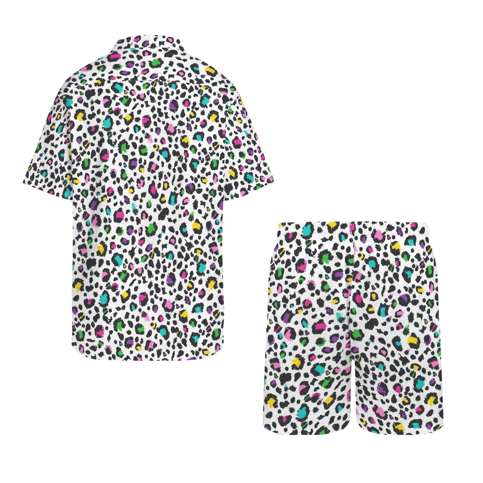 Animal Print In Colour Men's Hawaiian Shirt & Shorts Set Men's Hawaiian Shirt & Shorts Set animal Printed Offshore