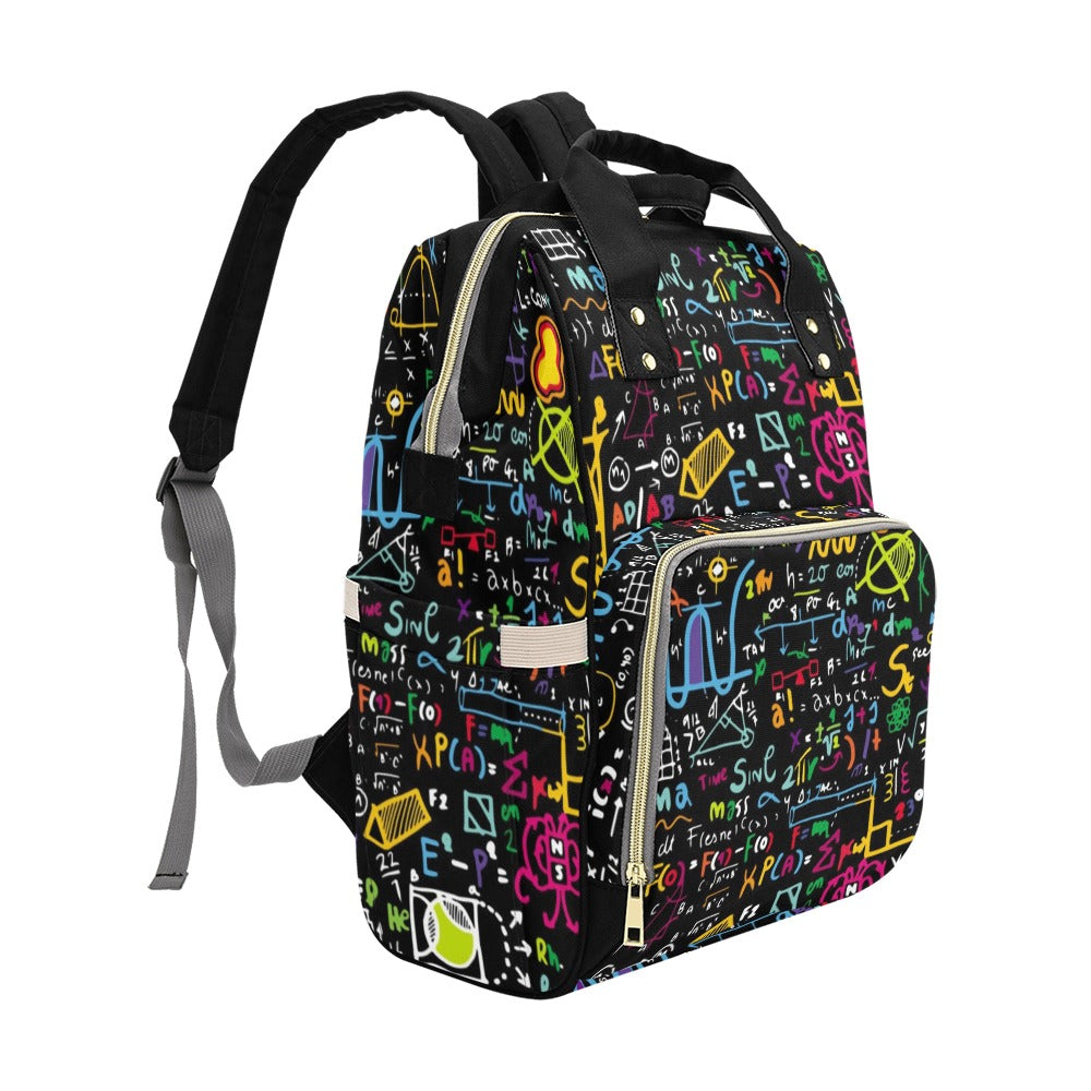Math Scribbles - Multi-Function Backpack, Nappy / Diaper Bag