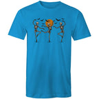 Skeleton Dance, Halloween - Mens T-Shirt Arctic Blue Mens T-shirt Halloween Printed In Australia