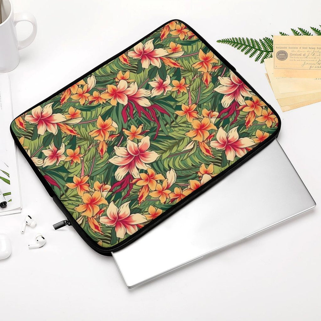 Vintage Hawaiian Floral Laptop Sleeve (Multiple Sizes) Laptop Sleeve Plants Printed Offshore